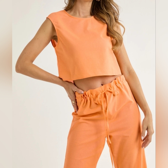 #431 🛑S,M,L BOHO CHIC WIDE LEG PANTS & CROP TOP 2pc SET - Picture 4 of 8